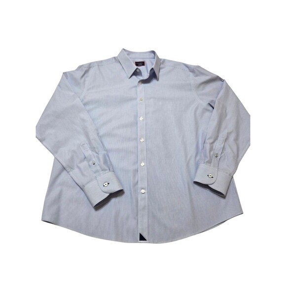 Untuckit Button Shirt Men's XL Blue White Stripe Wrinkle Free 100% Cotton I5.2 - Picture 1 of 12